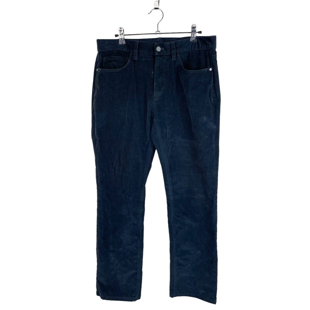Alfani Mens Size 32/30 Corduroy Straight Leg Pants High Rise Gray Ankle Pockets